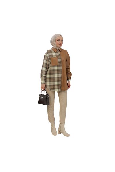 Armine Women's Shirt Collar Hidden Button Tunic 24Kt405