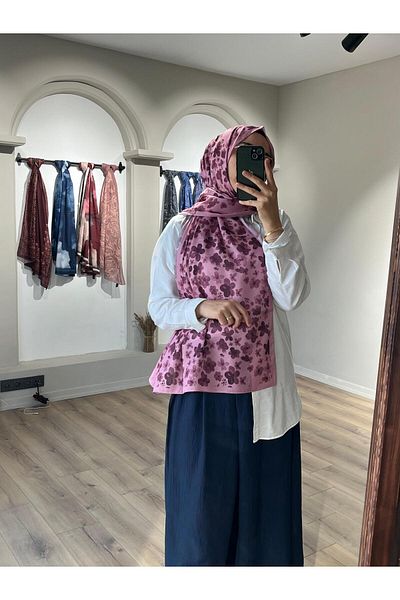 Merwiss Blom Pattern Soft Pink Shawl