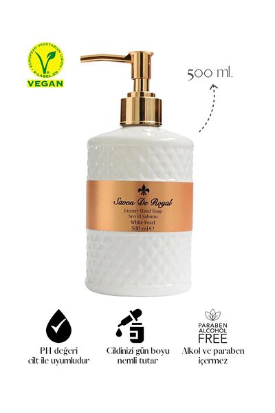 Deep Fresh Royal White Pearl Vegan Liquid Hand Soap 500 ml