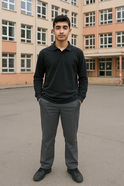 BARLİZ Men's Lycra Straight Leg Youth High School School Pants