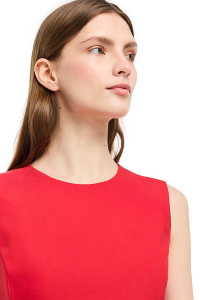 Perspective Red Dellas Slim Fit Midi Dress