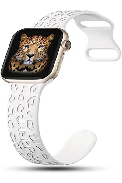 Alstrap Apple Watch 11-10 42mm 6 7 8 9 10 Se Uyumlu 38-40-41mm Leopar Desenli...