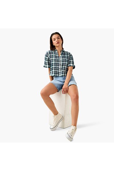 Lee Cooper Regular Fit Collared Checked Shirt