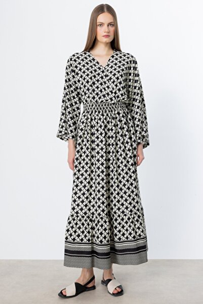 Mi Pret a Porter Rochie lungă cu model Mi Beli cu decolteu în V