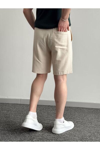 He Brand Men's Cream Linen Shorts & Capri