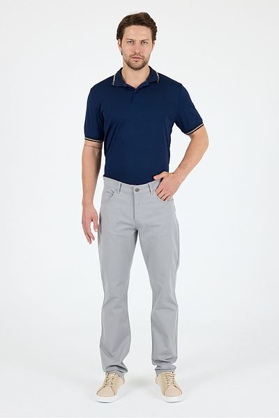 Rodi Men's Regular Fit Gabardine 98% Cotton 2% Elastane Comfortable Casual Classic Straight Cut Trousers 1162