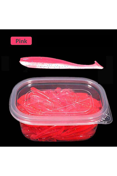 Choice طُعم صيد ناعم وردي مقاس 55 مم، 50 قطعة، طُعم متذبذب لصيد سمك البايك وا...