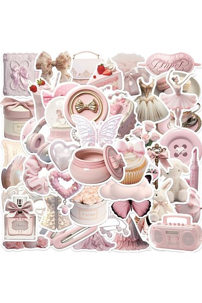 Choice 50PCS Pink Gentle Ballet Girl Style Waterproof Graffiti Stickers for Helmet Bicycle Hand Account ...