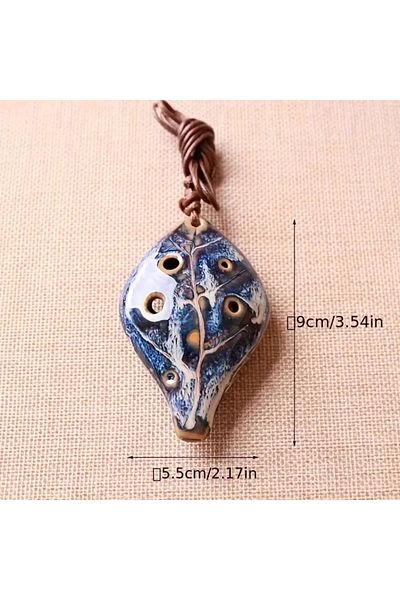 Choice 1pc-random 1pc ancient Chinese style ocarina, six-hole handmade ocarina instrument, pleasant sound,