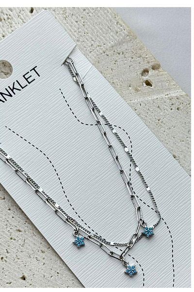 CA SHOPPİNG Blue Star Decay-Proof Stainless Steel Anklet