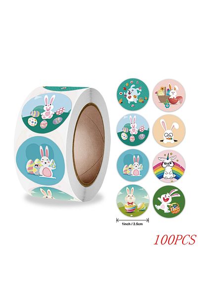 Choice H0517-500pcs 500pcs Happy Easter Stickers Cute Rabbit Stickers Gift Sealing Labels Baking Package DI