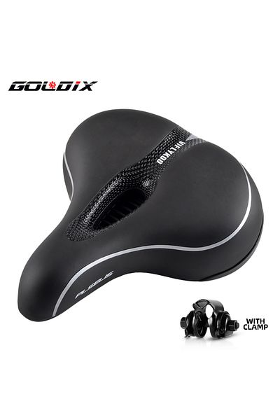 Choice Black GOLDIX Oversized MTB Bike Seat Wide Bicycle Sofa-Like Comfy Saddle Universal Electric Bike Exe
