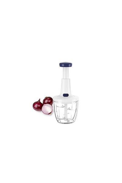 Parfait Manual Press Durable Vegetable Chopper White and Clear