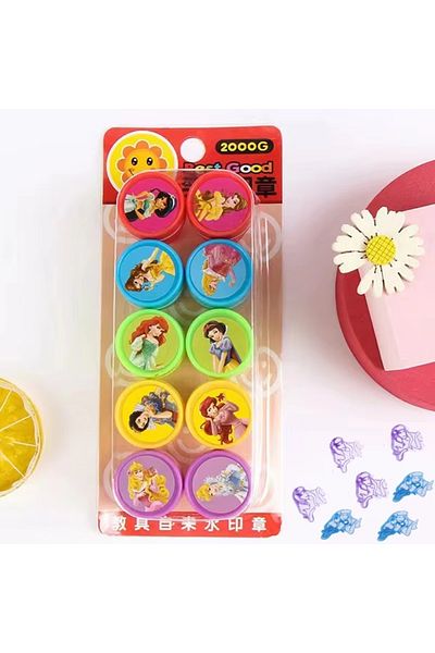 Miniso 30pcs stamp Princess Stamp Party Favors Cinderella Snow White Goodie Seal Stampers for Kids Girls Bi
