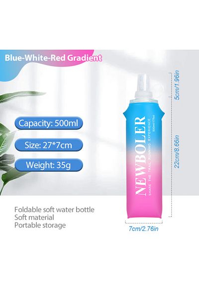 Choice BOT003-500-GRAPIN TPU Outdoor Sport Bottle Folding Soft Flask Drink Portable Water Bottle for Runnin