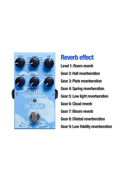 Choice Reverb effect M-VAVE Delay Effect Unit Reverb/Overload/Distortion/Clear/Excitation Electric Guitar M