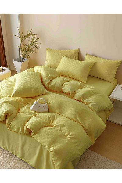 CHIRASO CHIRASO Jacquard & Finet Linen, Sheet 230x250cm, Duvet Cover, 4 Pillowcases
