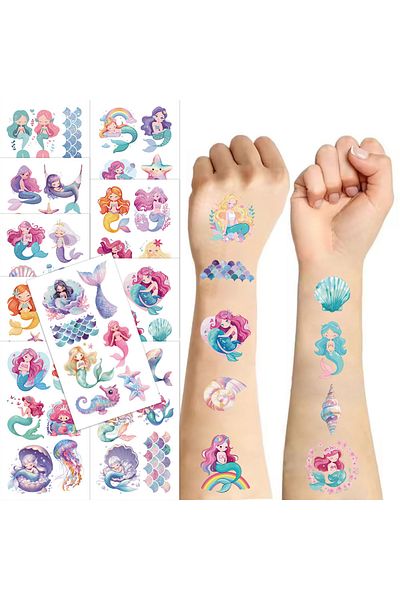 Choice 10PCS 10PCS Mermaid Tattoo Stickers Exquisite Color Fake Tattoo Personalized Retro Tattoo Premium Wa