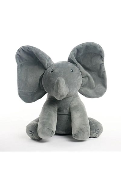 K KATHODE Plush Toy, Elephant Cuckoo Boo, Sings and Moves Its Ears, Grey K Kathode