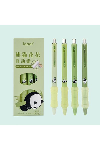 Choice Panda 4 Pcs/Set Kawaii Panda Automatic Pencil Cute 0.5mm Black Lead Soft Touch Writing Mechanical Pe