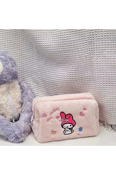 Choice My Melody Plush Pencil Case Kawaii Cinnamoroll Kuromi My Melody Large Capacity Pencils Bag Pen Case