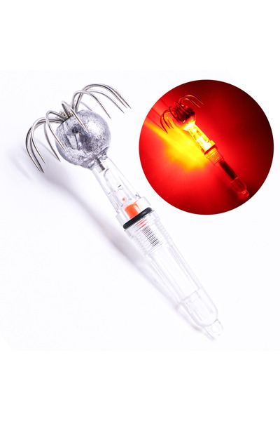 Choice مصباح ليلي إلكتروني أحمر مكون من قطعة واحدة لصيد الحبار في البحر بمصبا...