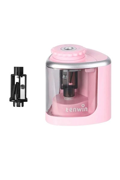 Choice Pink TENWIN Electric Single-hole Pencil Sharpener for Quick Sharpening for 6-8mm Pencils/School/Offi