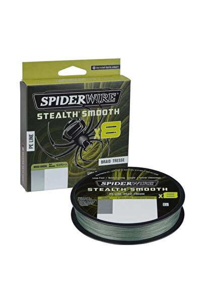 Spiderwire Stealth Braid سبايدر واير ستيث سموز x8 خيوط بي إي 150م أخضر موس 0....