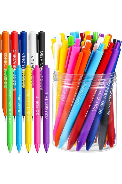 Choice Assorted Color 10 Pcs Gel Ink Pens Inspirational Motivational Quote Pen Retractable Roller Ball Pen