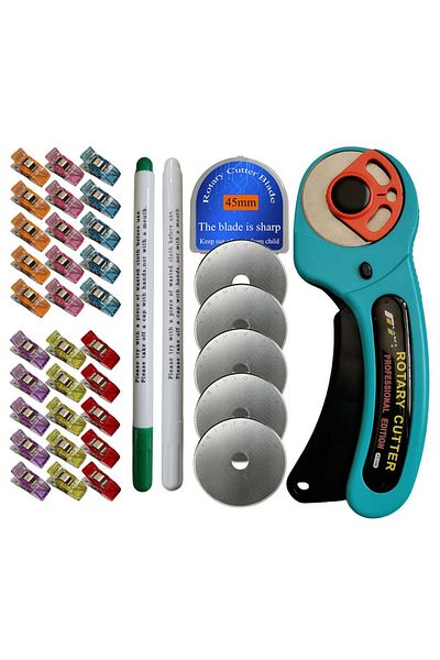Choice FT45Clip SET 45mm Rotary Cutter Set for Quilting Fabric Leather Handy Crafts DIY Sewing Includes Wat