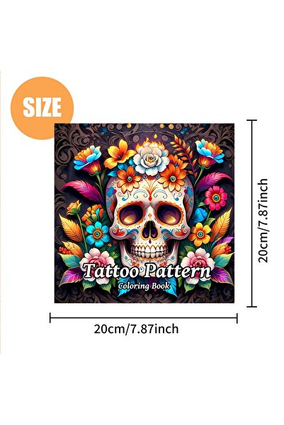 Choice X1-552 كتاب تلوين أنماط الوشم للبالغين والمراهقين جمجمة وردية تعبير فن...