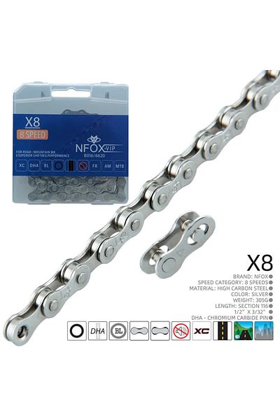 Choice X8 Nfox Mountain Road Bicycle Chain x 8 9 10 11 12 24 30 33 Speed el half hollow sl ultralight links