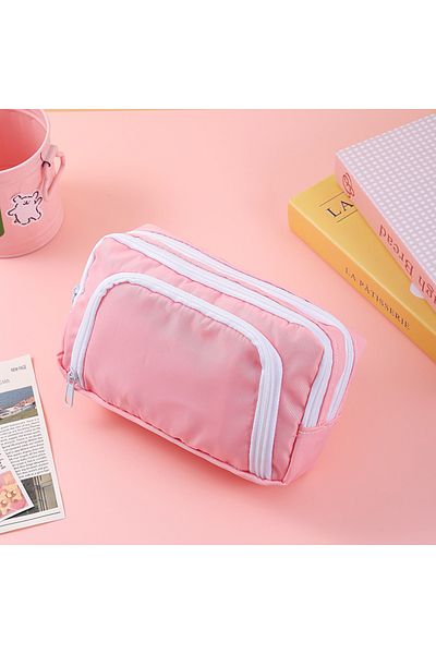 Choice Pink Large Capacity 3 Layers Pen Box Kawaii Pencil Cases Cute Pen Holder Pouch for Students Back to