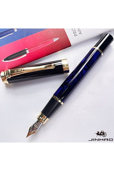 Choice Blue 1 PCS JINHAO 500 Luxury Best Gift Officer Supplies Blue Smooth Wriitng Metal Iridium Pen