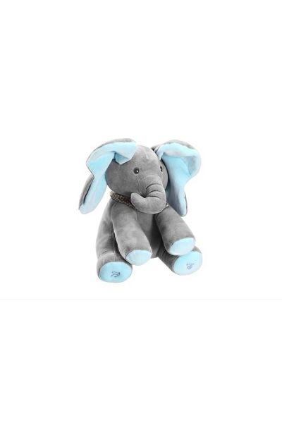 K KATHODE Elephant Toy, Peek A Boo, Sings and Talks, English Language, Blue
