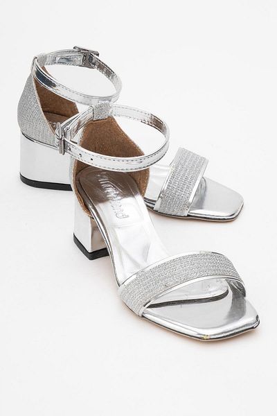 CCWAY AYAKKABI Children's Heeled Sandals Silver Chupra