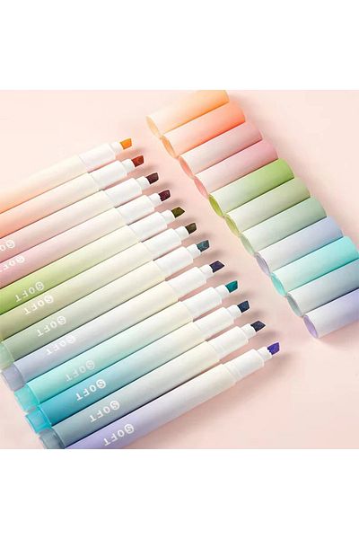 Choice 12 colors 12 Pcs Colored Eye Highlighters with 4mm Wide Tip. Suitable for School Student Ledger, Mar