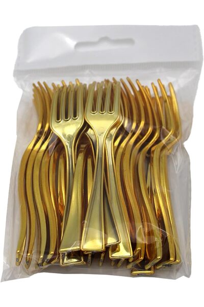 Ideal Pack Golden Colour Mini Fork Set – Stainless Steel Dessert & Appetizer Forks, Reusable Small Gold Forks