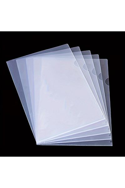 Choice Clear 50-Pack PVC Waterproof L-Shaped Plastic Folders, A4 Document Holders and Rectangular Envelopes