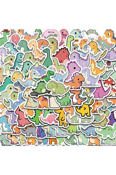 Choice 100PCS 100PCS Cute Cartoon Short Legged Dinosaur Sticker Harajuku Suitcase Home Decorated DIY Scrapb