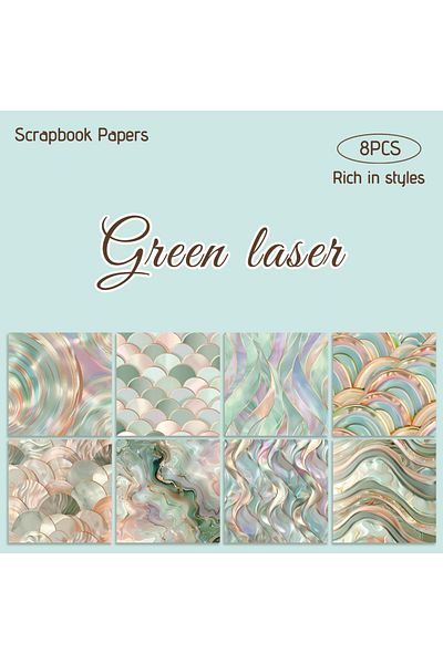 Choice Green-8 Sheets 8 Sheets Green Laser Scrapbook Paper Sea Shell Shape Scrapbooking Supplies Craft Pap