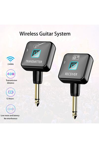 Choice Mb-11 One To Two Black Wireless Guitar System 2.4ghz Wireless Guitar Transmitter Receiver 4 Signal