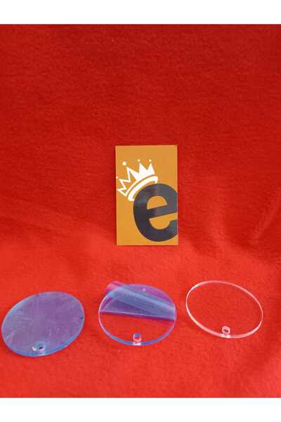 Ecce Transparent Film Coating Anti-Scratch Round Glass Keychain 50 Pcs (5cm Diameter - 0.5cm Thickness)