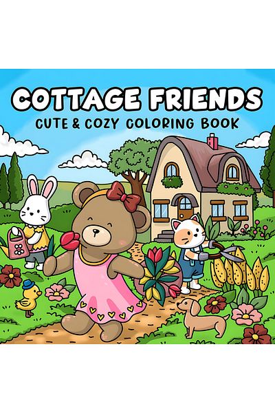 Choice MULTI COTTAGE FRIENDS Bold-easy Patterns Coloring Book for Adults Cute Drawing Book Perfect Gift for