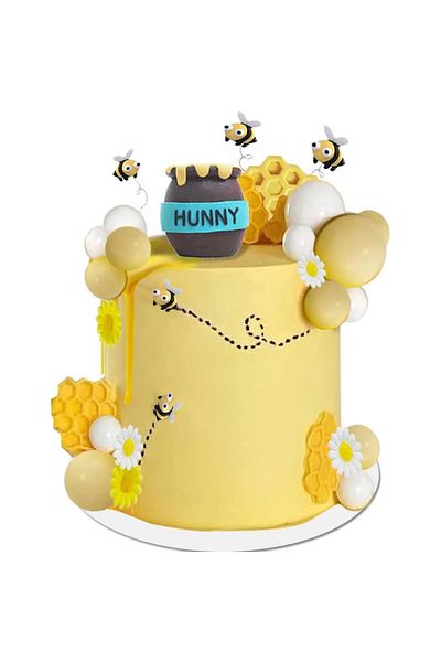 Choice 26pcs Honey Jar Cake Topper Honeycomb Cake Topper for Birthday Baby Shower Happy Birthday Theme Part