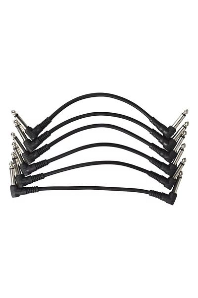 Choice Black Guiatr Cable 6Pcs Guitar Effect Pedal Cable 6.35mm Angle Plug No Noise Shielded Cable For Guit