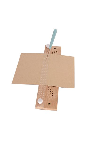 Choice Handmade DIY Diary Album Cover Making Bag Book Positioning Ruler Perforated Binding Stitching Bin...