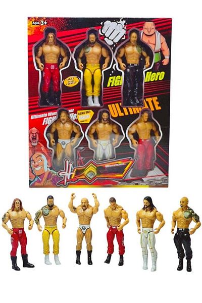 Toybox Ultimate Warrior Set of 6 Wrestlers for Kids