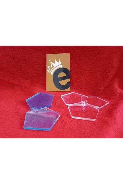Ecce Transparent Film Coating Anti-Scratch Pentagonal Glass Keychain 50Pcs (5cm Diameter - 0.5cm Thickness)
