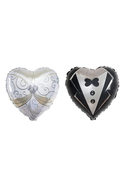 Choice Other Fluorescence Yellow 2/8pcs Bride and Groom Clothing Love Aluminum Film Balloon Set Valentine's